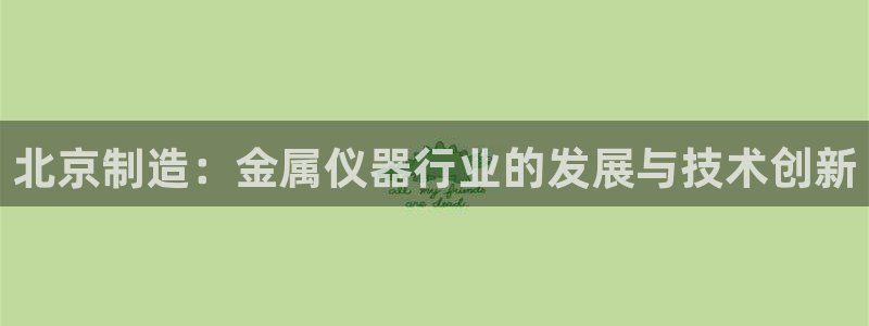恒行2王74OOO5：北京制造：金属仪器行业的发展与技术创新