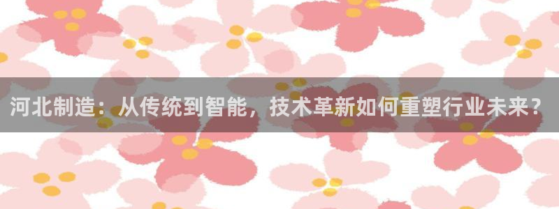 恒行主管总代6ll5l周至：河北制造：从传统到智能，技术革新