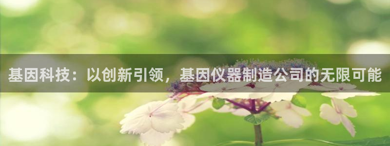 恒行登录就搜6ll5l：基因科技：以创新引领，基因仪器制造公