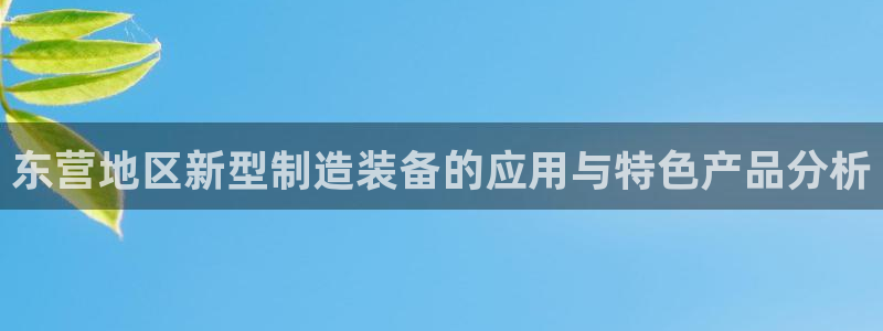 恒行注册全2O5O5O：东营地区新型制造装备的应用与特色产品