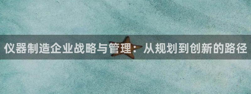 恒行2吴74OOO5：仪器制造企业战略与管理：从规划到创新的